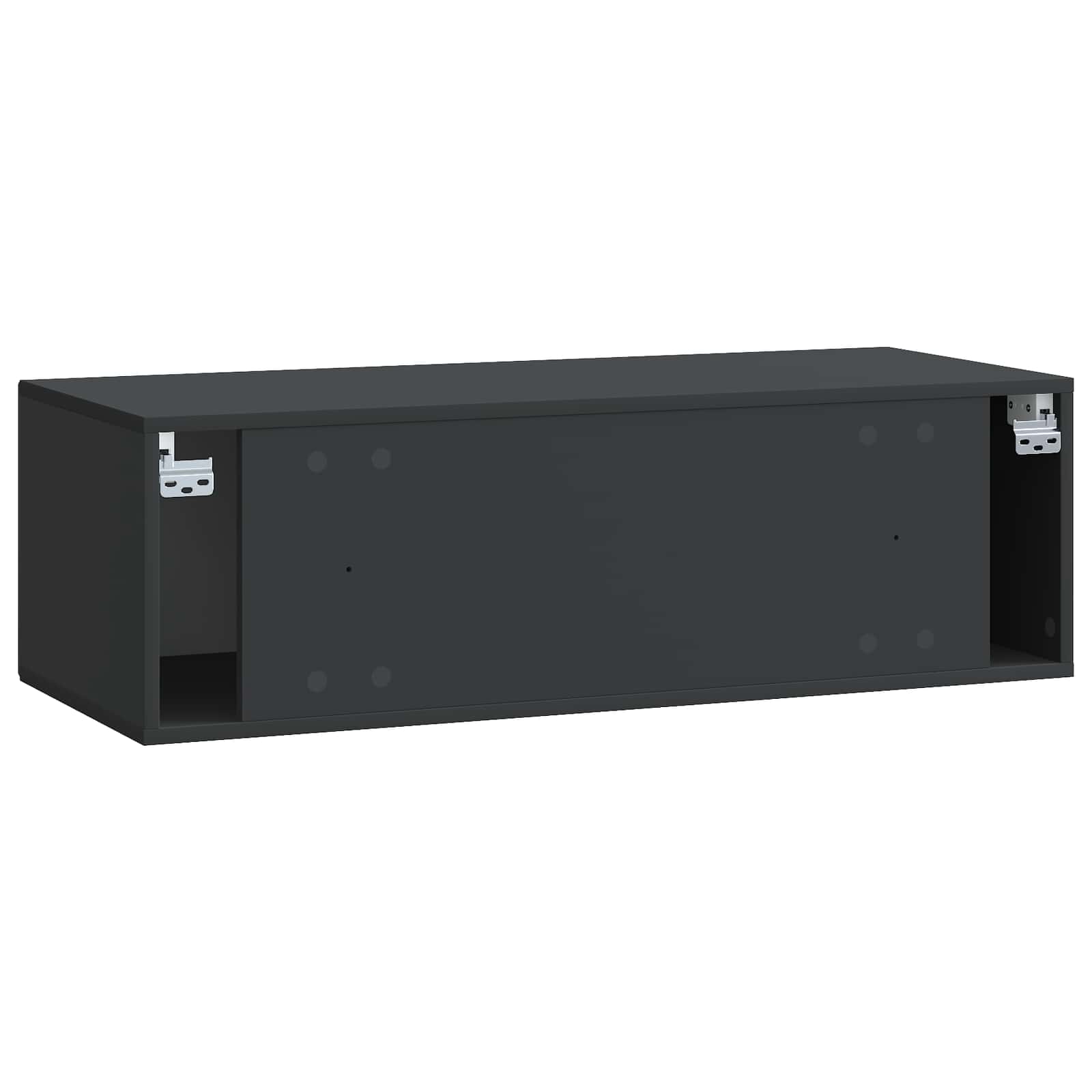 Mobile Porta TV da Muro Montaggio a parete Nero 98 x 41 x 30 cm