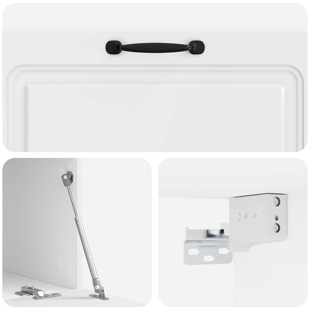 Mobile Porta TV da Muro Bianco Lucido 98 x 41 x 30 cm