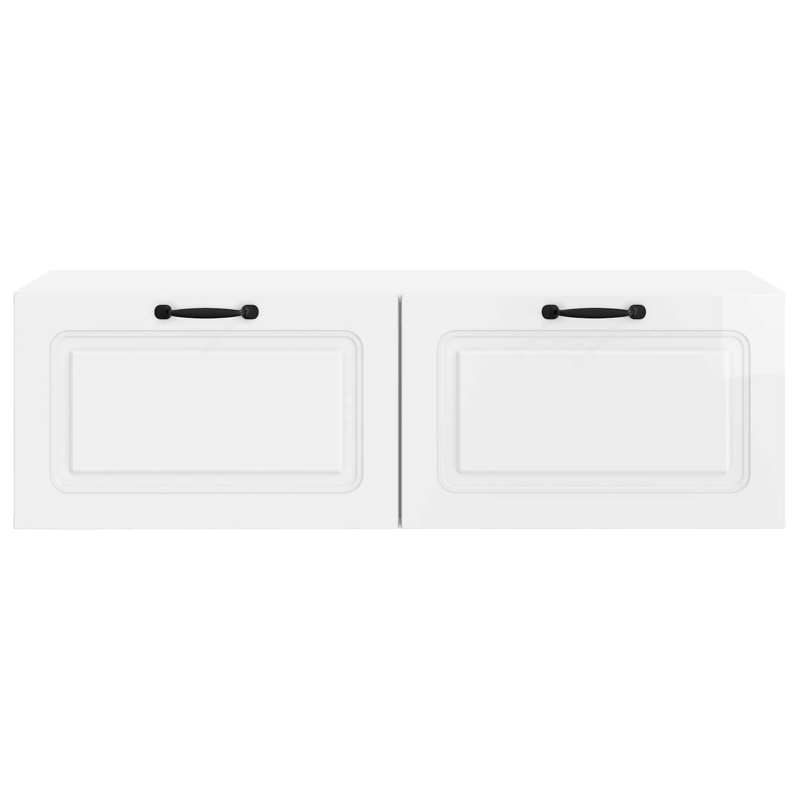 Mobile Porta TV da Muro Bianco Lucido 98 x 41 x 30 cm