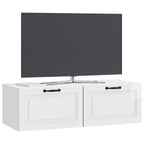Mobile Porta TV da Muro Bianco Lucido 98 x 41 x 30 cm