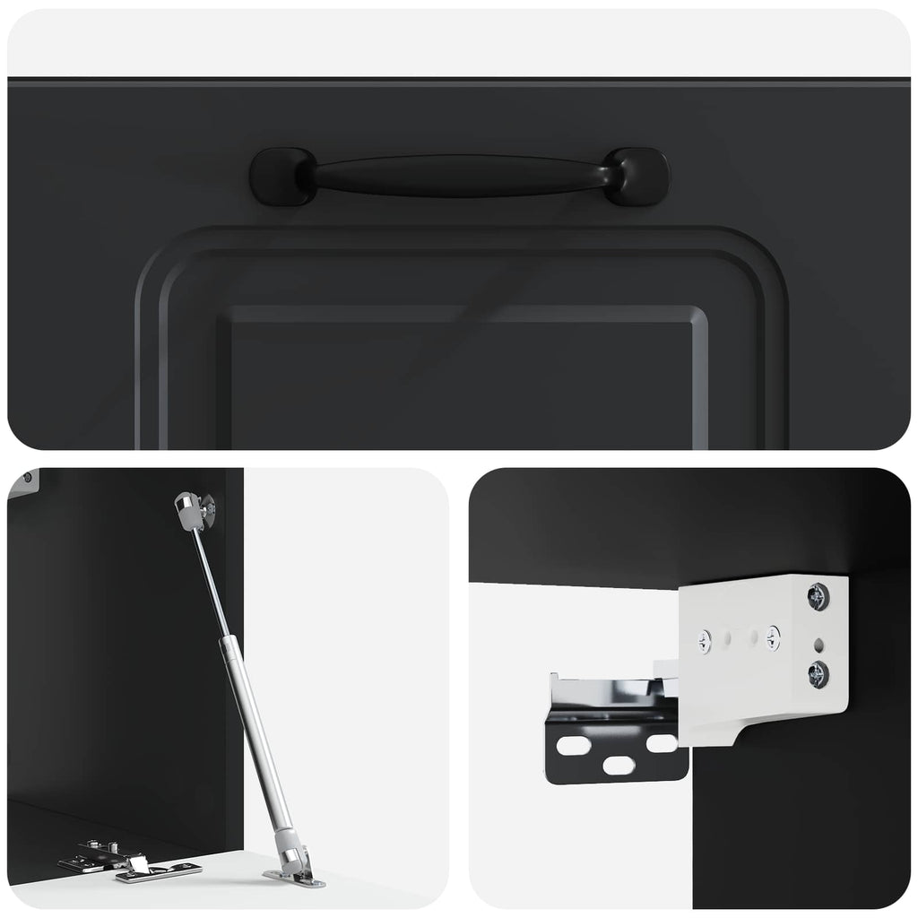 Mobile Porta TV da Muro Nero 59,5 x 31 x 30 cm