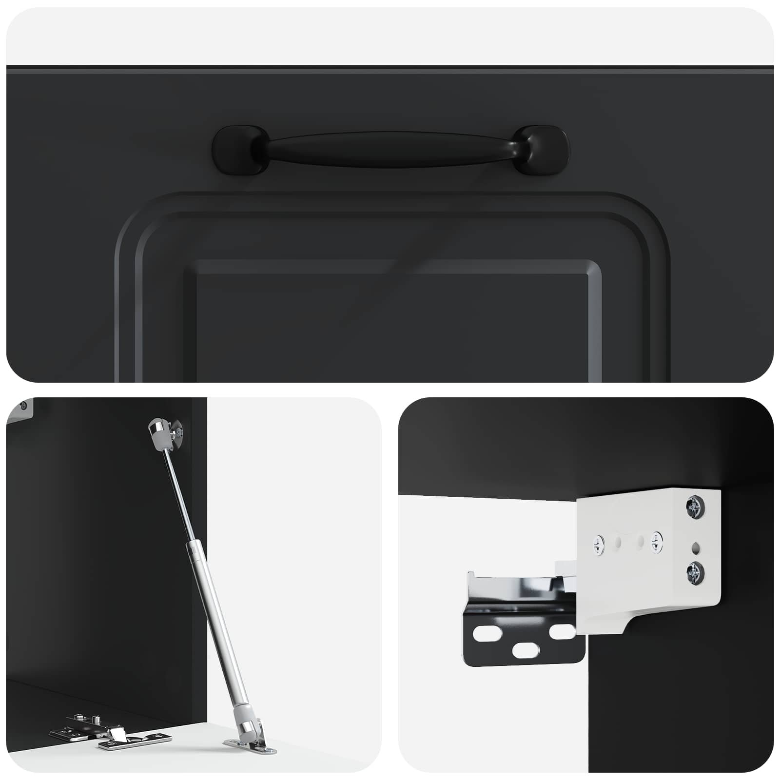 Mobile Porta TV da Muro Nero 59,5 x 31 x 30 cm