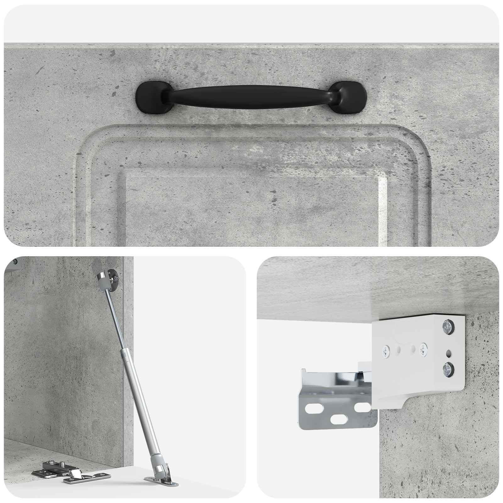 Mobile Porta TV da Muro Grigio Cemento 59,5 x 31 x 30 cm