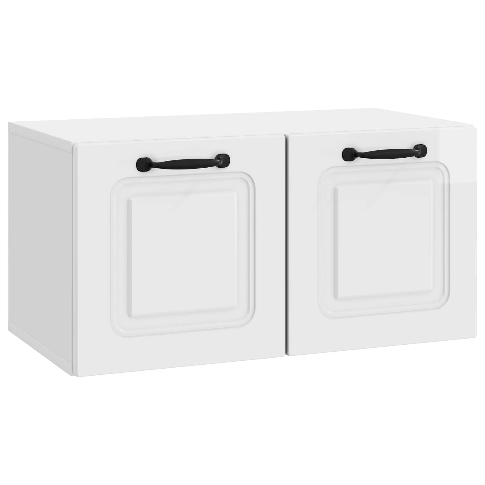 Mobile Porta TV da Muro Bianco Lucido 59,5 x 31 x 30 cm