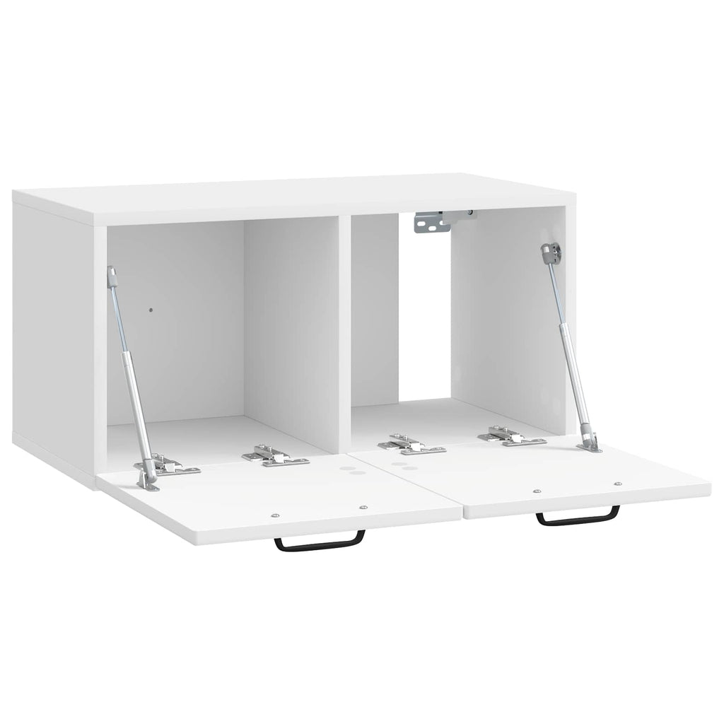 Mobile Porta TV da Muro Bianco Lucido 59,5 x 31 x 30 cm