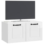 Mobile Porta TV da Muro Bianco Lucido 59,5 x 31 x 30 cm