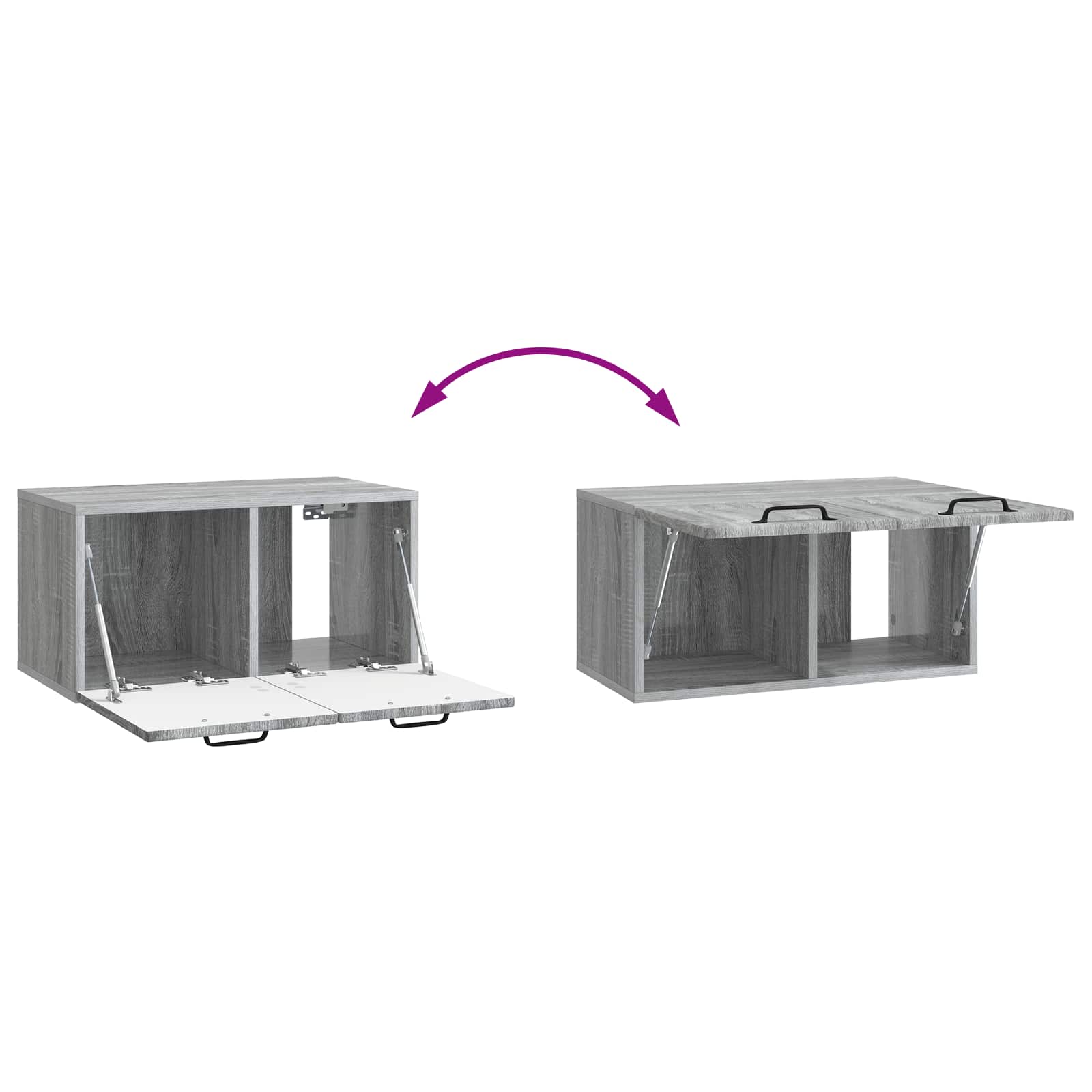 Mobile Porta TV da Muro Grigio Sonoma 59,5 x 31 x 30 cm