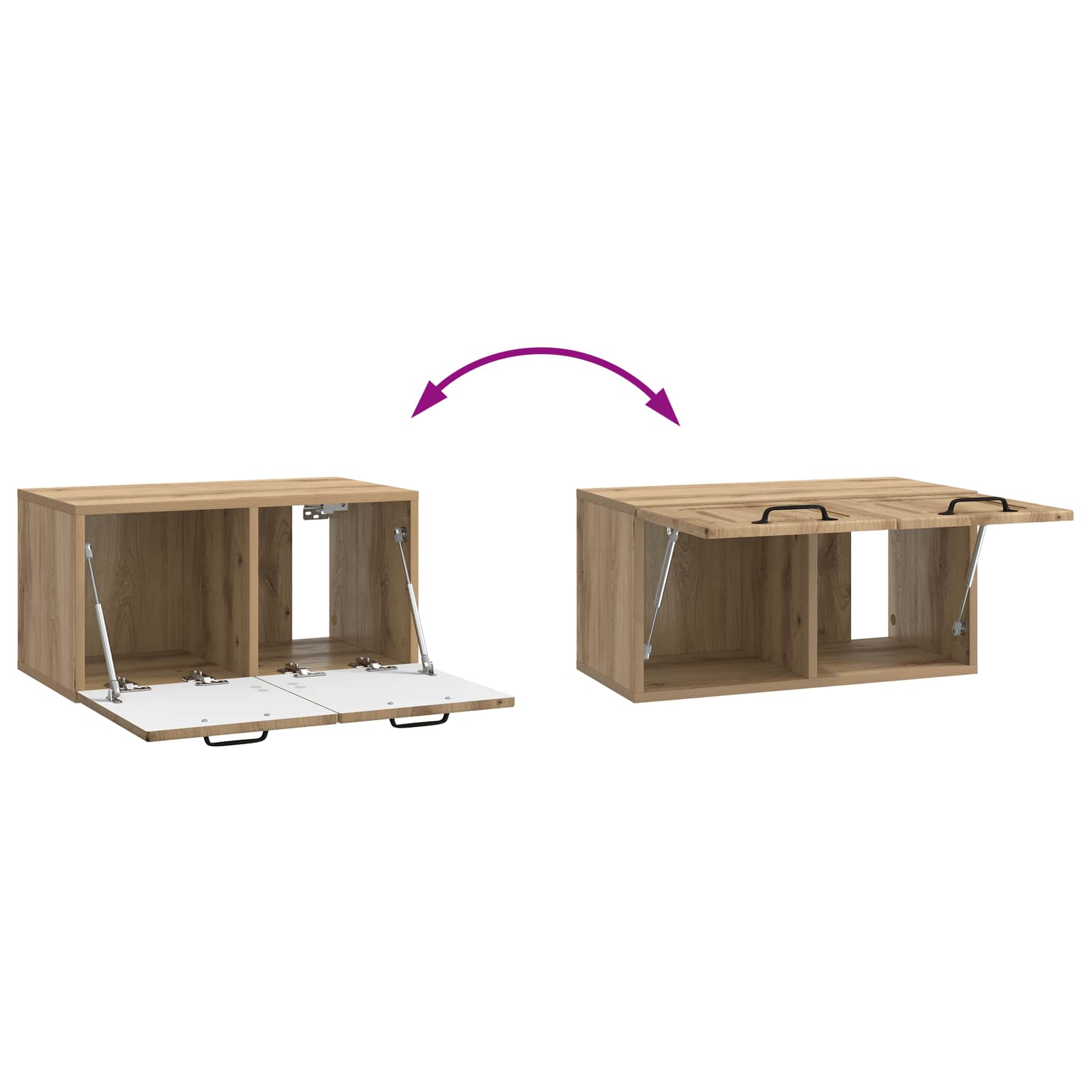 Mobile Porta TV da Muro Rovere Artigianale 59,5 x 31 x 30 cm