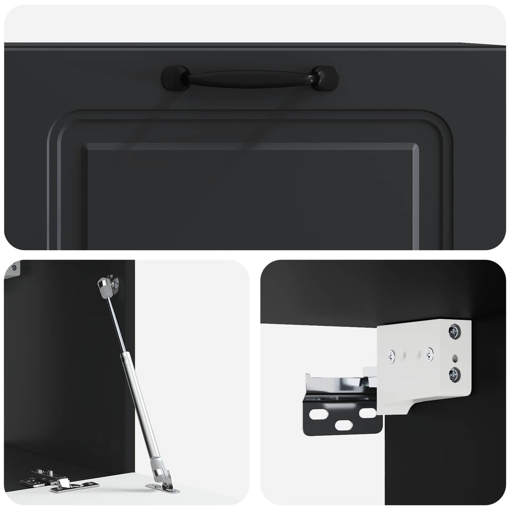 Mobile Porta TV da Muro Nero 78,5 x 31 x 30 cm