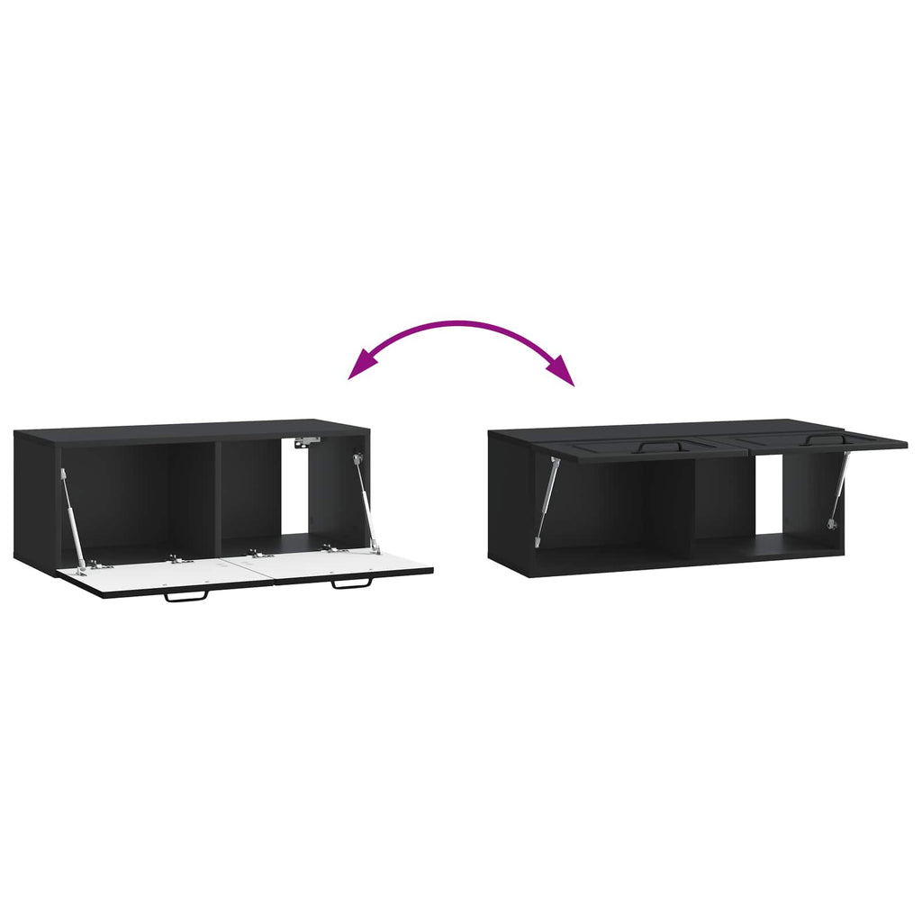 Mobile Porta TV da Muro Nero 78,5 x 31 x 30 cm