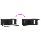 Mobile Porta TV da Muro Nero 78,5 x 31 x 30 cm