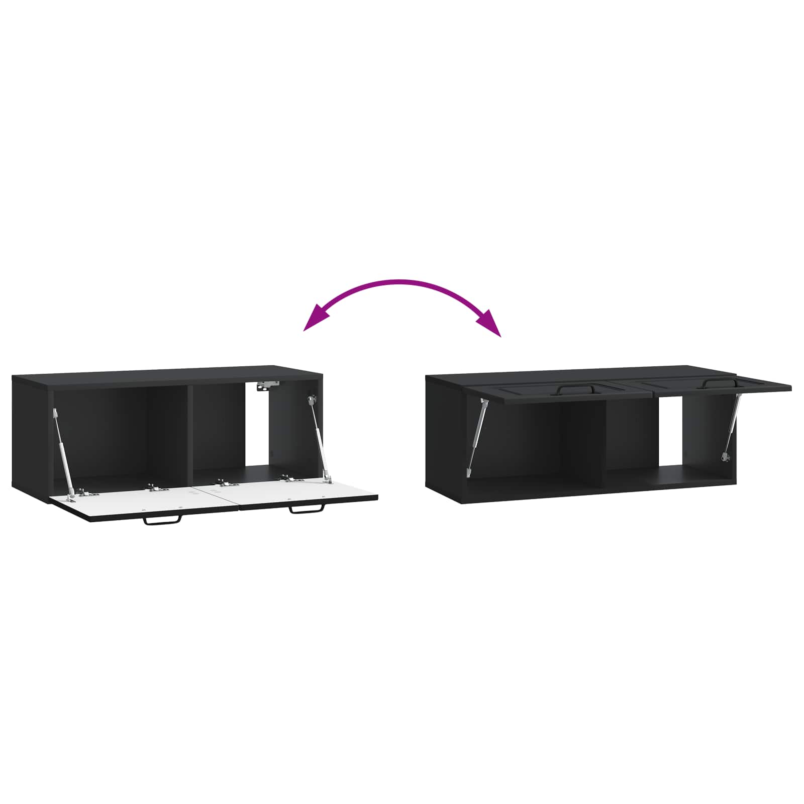 Mobile Porta TV da Muro Nero 78,5 x 31 x 30 cm