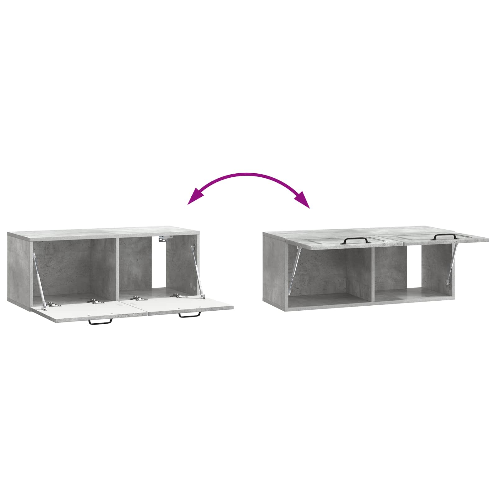 Mobile Porta TV da Muro Grigio Cemento 78,5 x 31 x 30 cm