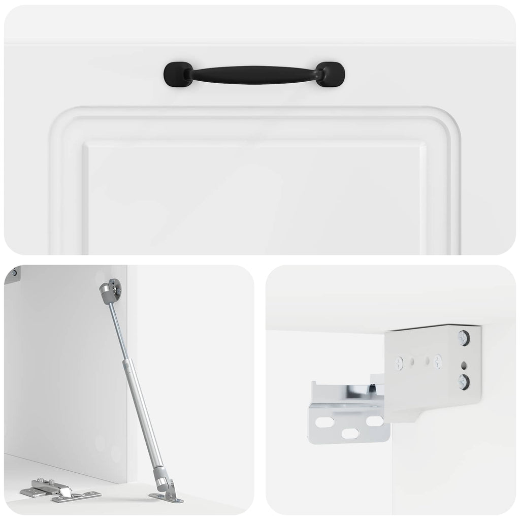 Mobile Porta TV da Muro Bianco Lucido 78,5 x 31 x 30 cm