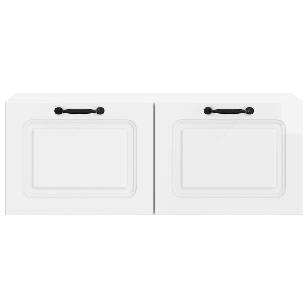 Mobile Porta TV da Muro Bianco Lucido 78,5 x 31 x 30 cm