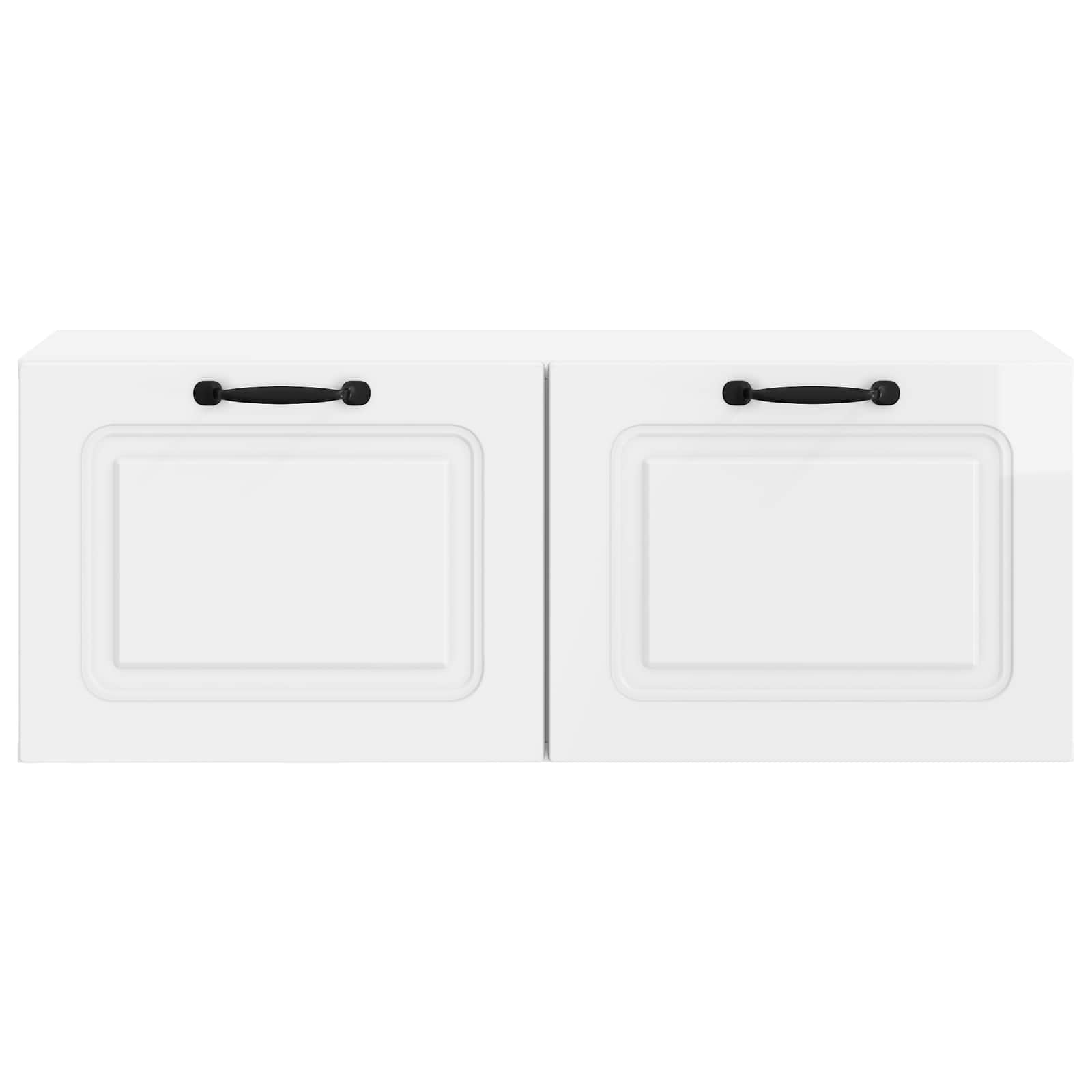 Mobile Porta TV da Muro Bianco Lucido 78,5 x 31 x 30 cm