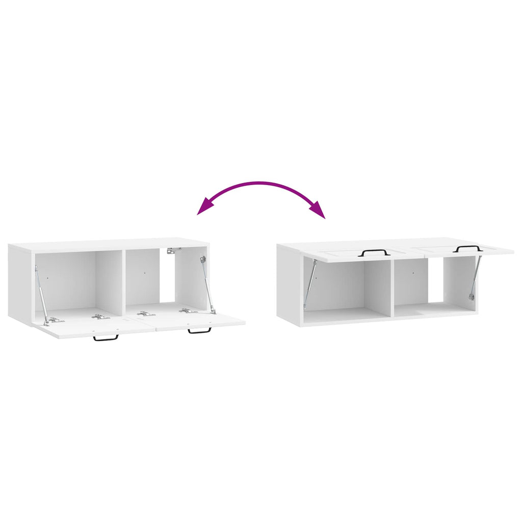 Mobile Porta TV da Muro Bianco Lucido 78,5 x 31 x 30 cm