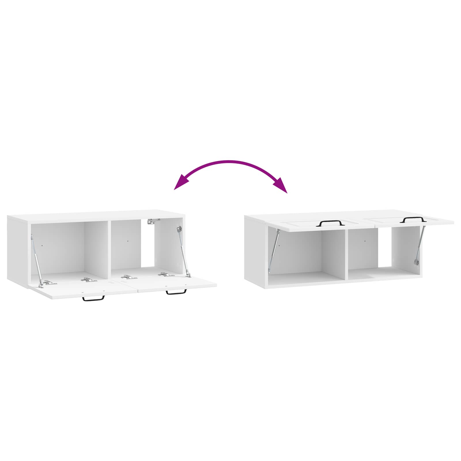 Mobile Porta TV da Muro Bianco Lucido 78,5 x 31 x 30 cm