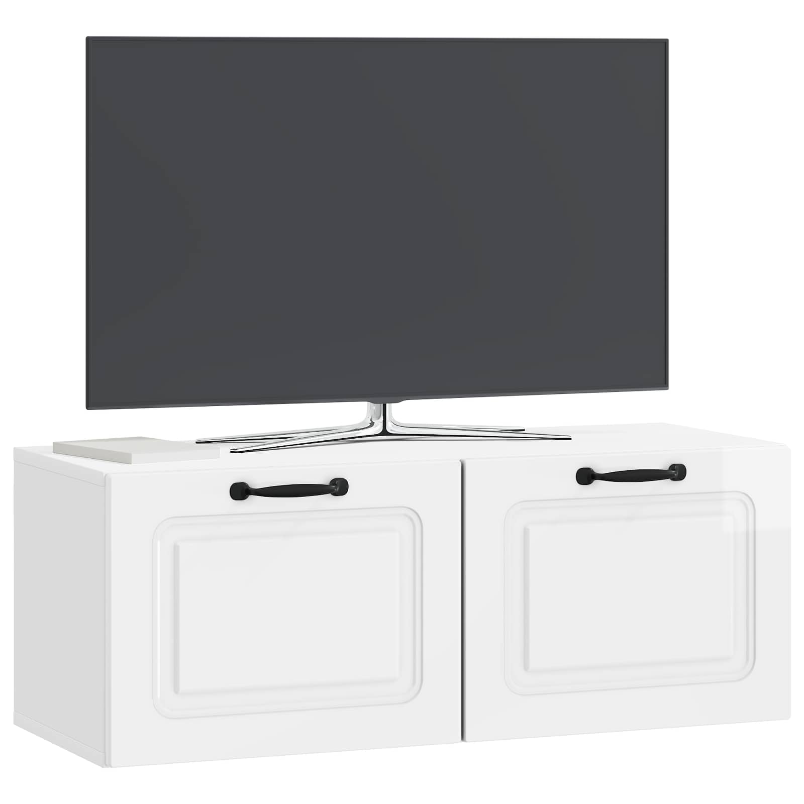 Mobile Porta TV da Muro Bianco Lucido 78,5 x 31 x 30 cm