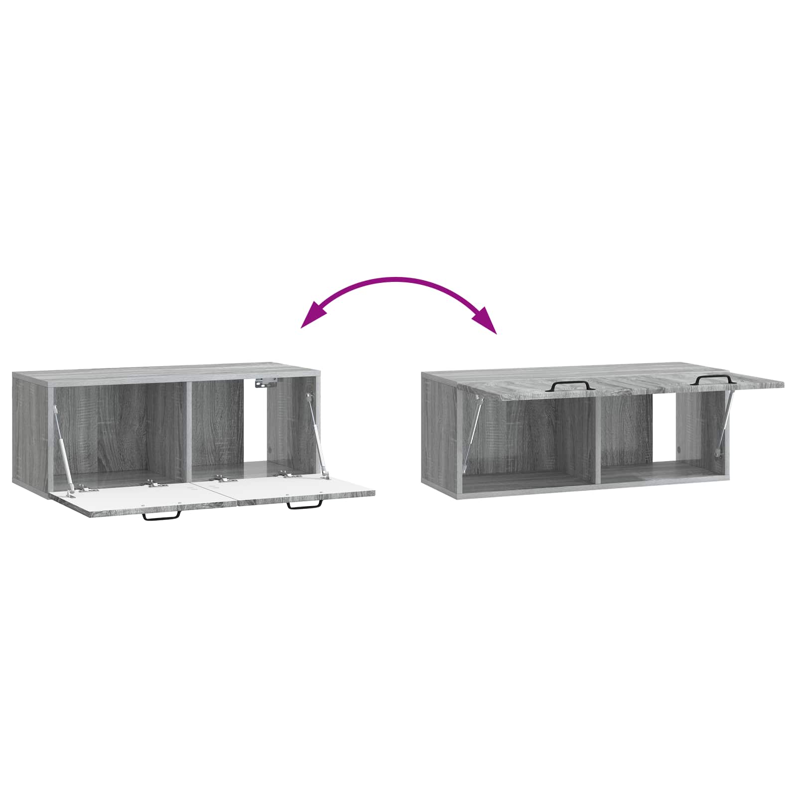 Mobile Porta TV da Muro Grigio Sonoma 78,5 x 31 x 30 cm