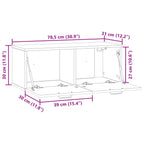 Mobile Porta TV da Muro Grigio Sonoma 78,5 x 31 x 30 cm