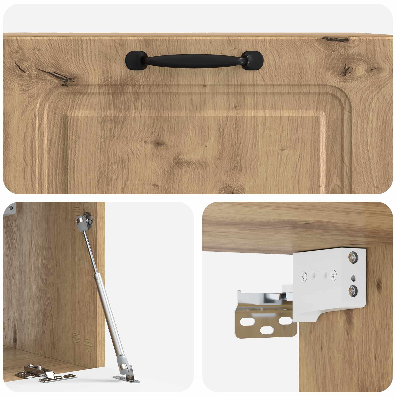 Mobile Porta TV da Muro Rovere Artigianale 78,5 x 31 x 30 cm