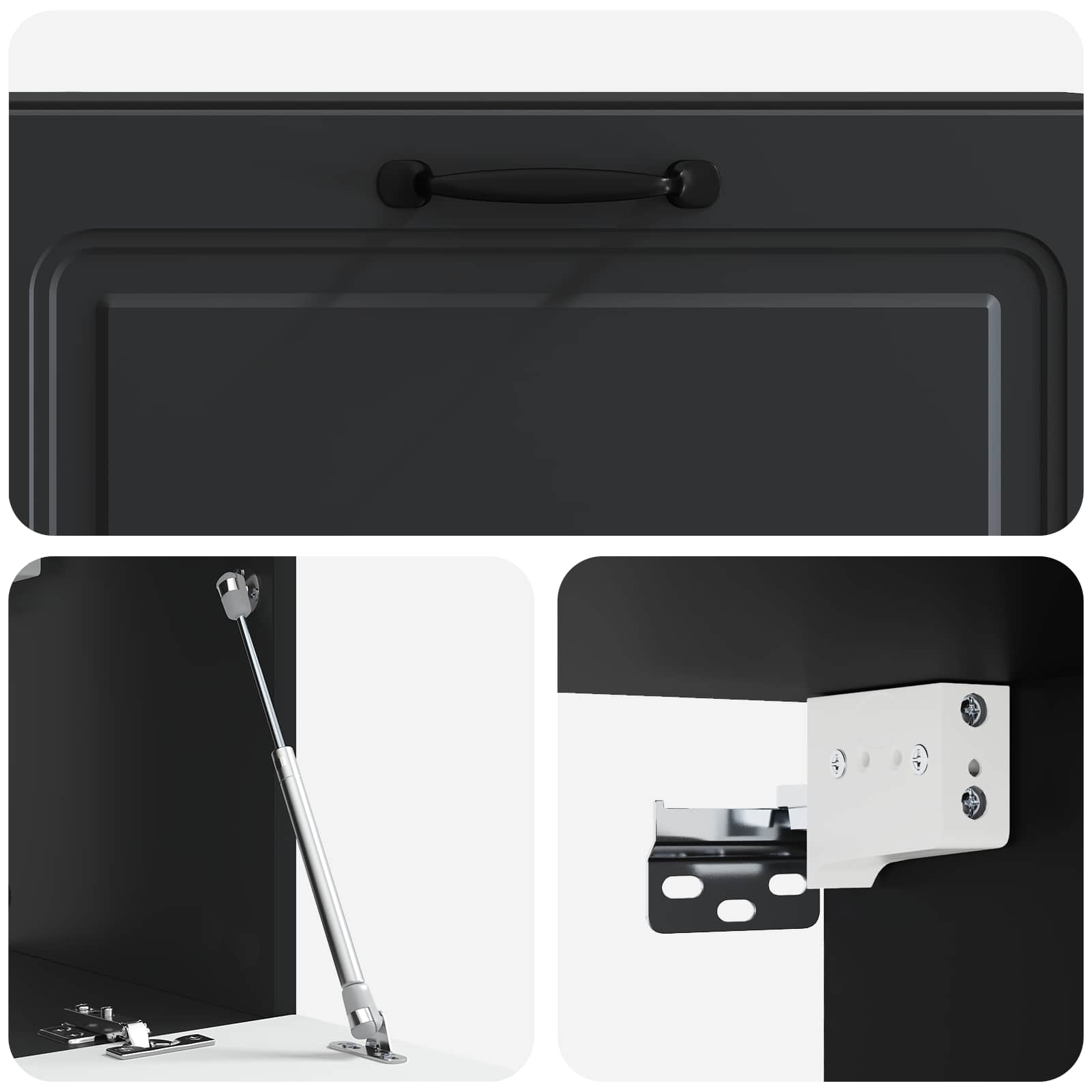 Mobile Porta TV da Muro Montaggio a parete Nero 98 x 31 x 30 cm