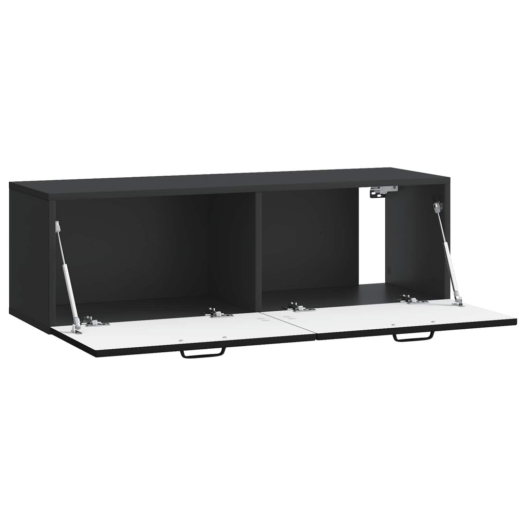 Mobile Porta TV da Muro Montaggio a parete Nero 98 x 31 x 30 cm