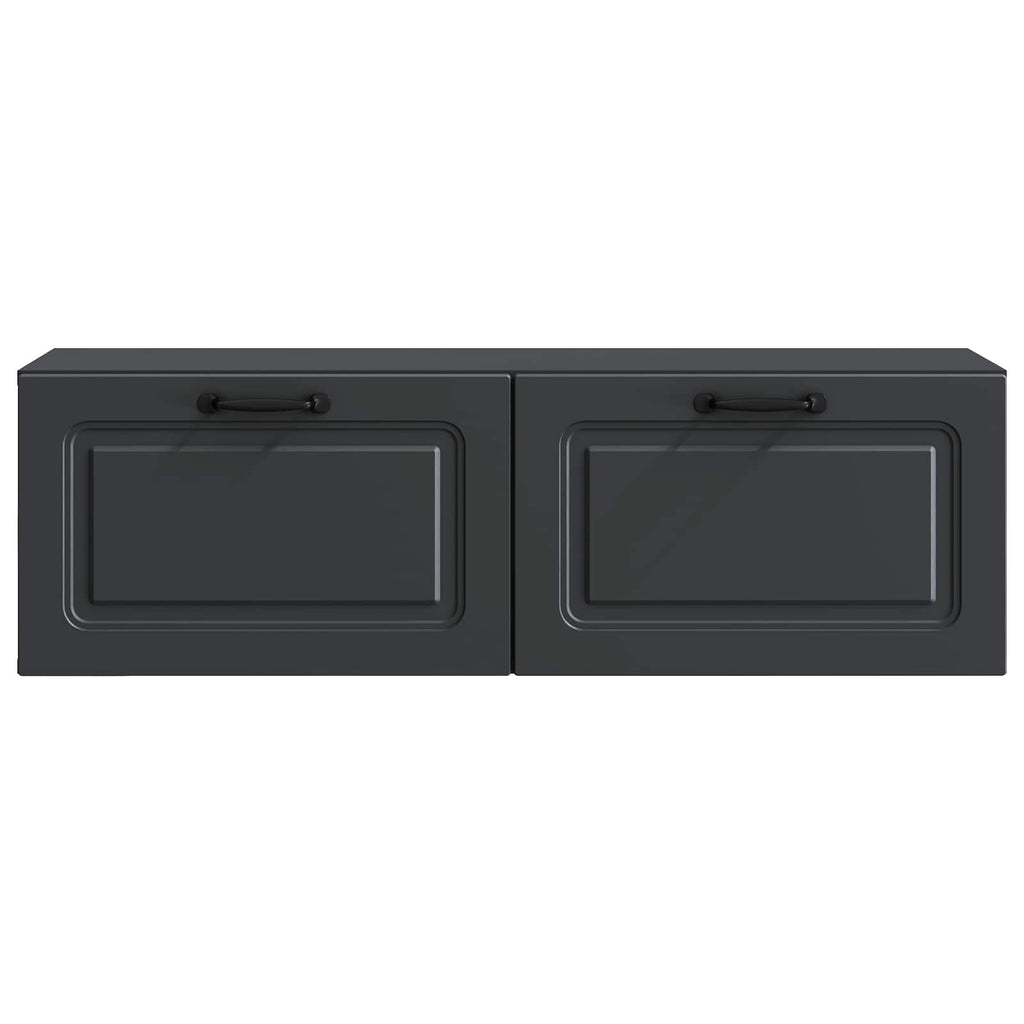 Mobile Porta TV da Muro Montaggio a parete Nero 98 x 31 x 30 cm
