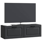 Mobile Porta TV da Muro Montaggio a parete Nero 98 x 31 x 30 cm