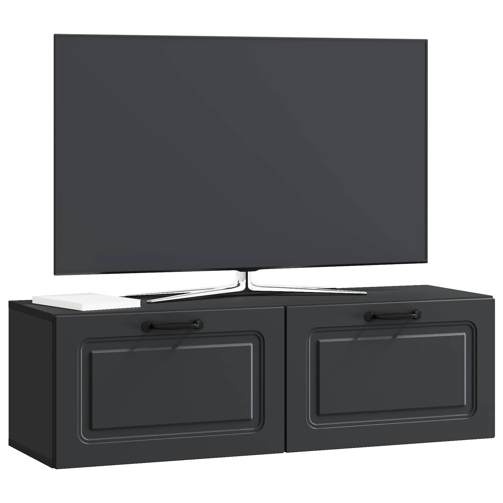 Mobile Porta TV da Muro Montaggio a parete Nero 98 x 31 x 30 cm