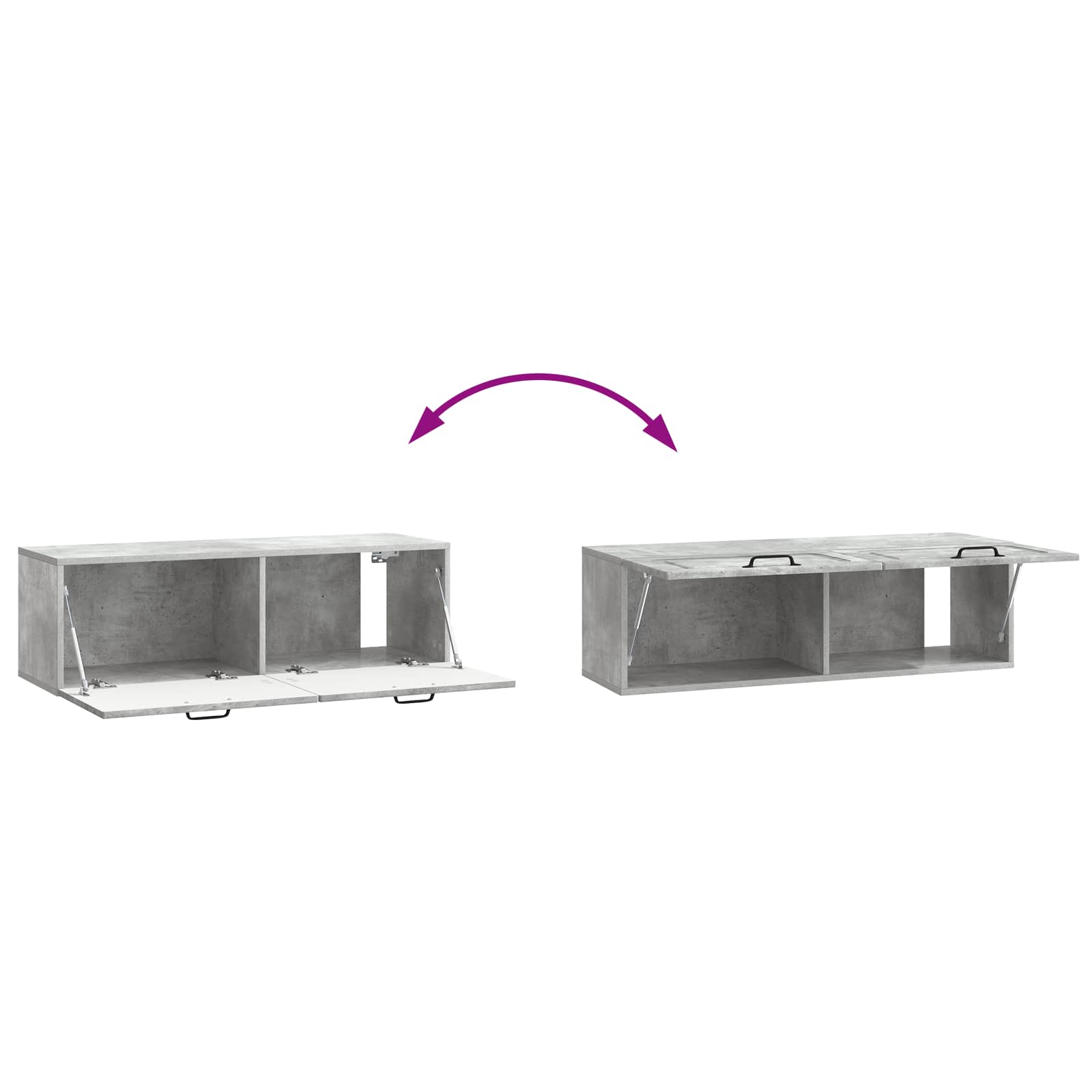 Mobile Porta TV da Muro Grigio Cemento 98 x 31 x 30 cm