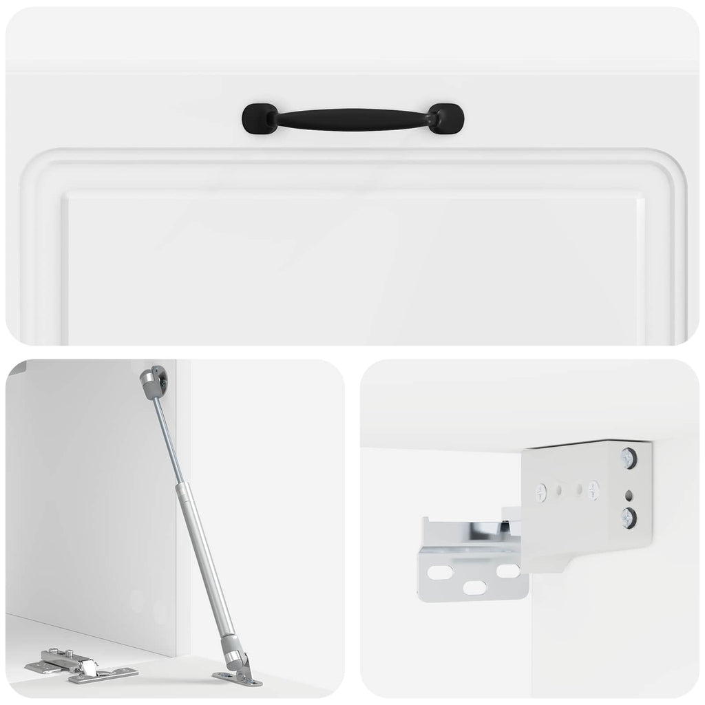 Mobile Porta TV da Muro Bianco Lucido 98 x 31 x 30 cm