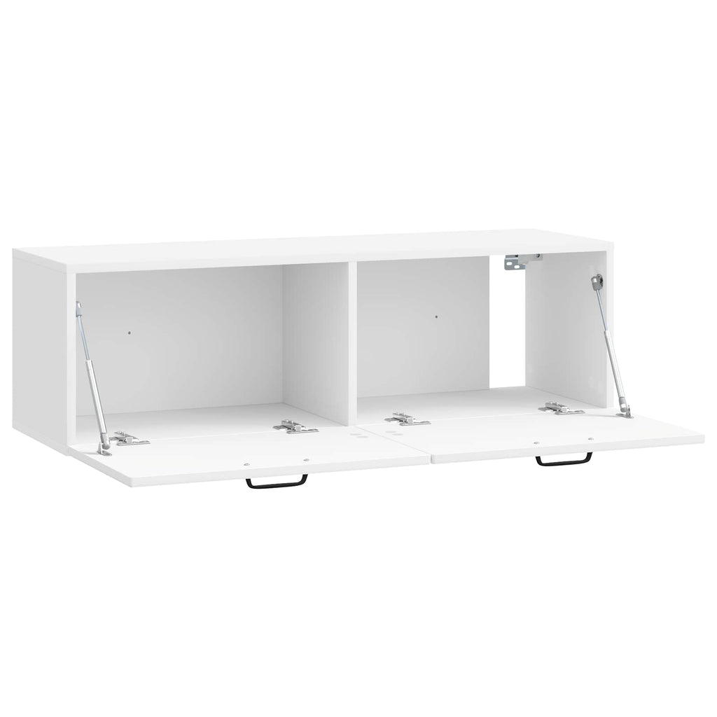 Mobile Porta TV da Muro Bianco Lucido 98 x 31 x 30 cm