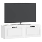 Mobile Porta TV da Muro Bianco Lucido 98 x 31 x 30 cm