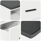 Panca per ingresso con cuscino Bianco 60 x 38 x 46 cm