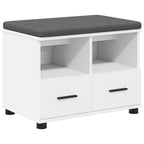 Panca per ingresso con cuscino Bianco 60 x 38 x 46 cm