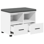 Panca per ingresso con cuscino Bianco 60 x 38 x 46 cm