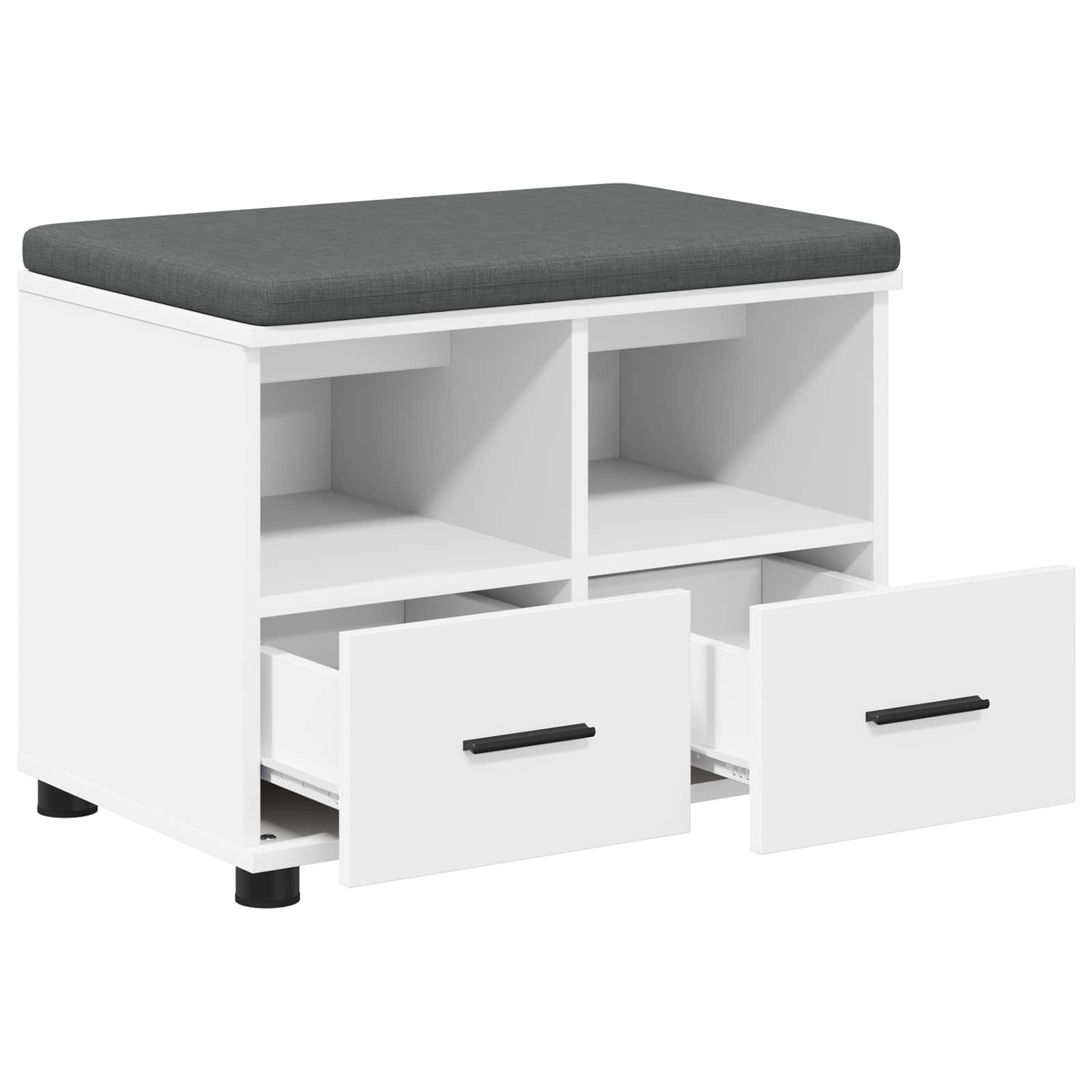 Panca per ingresso con cuscino Bianco 60 x 38 x 46 cm