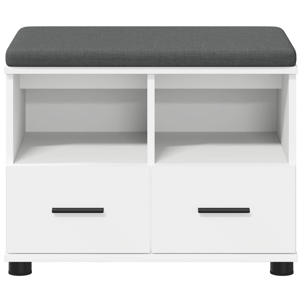 Panca per ingresso con cuscino Bianco 60 x 38 x 46 cm
