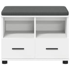 Panca per ingresso con cuscino Bianco 60 x 38 x 46 cm
