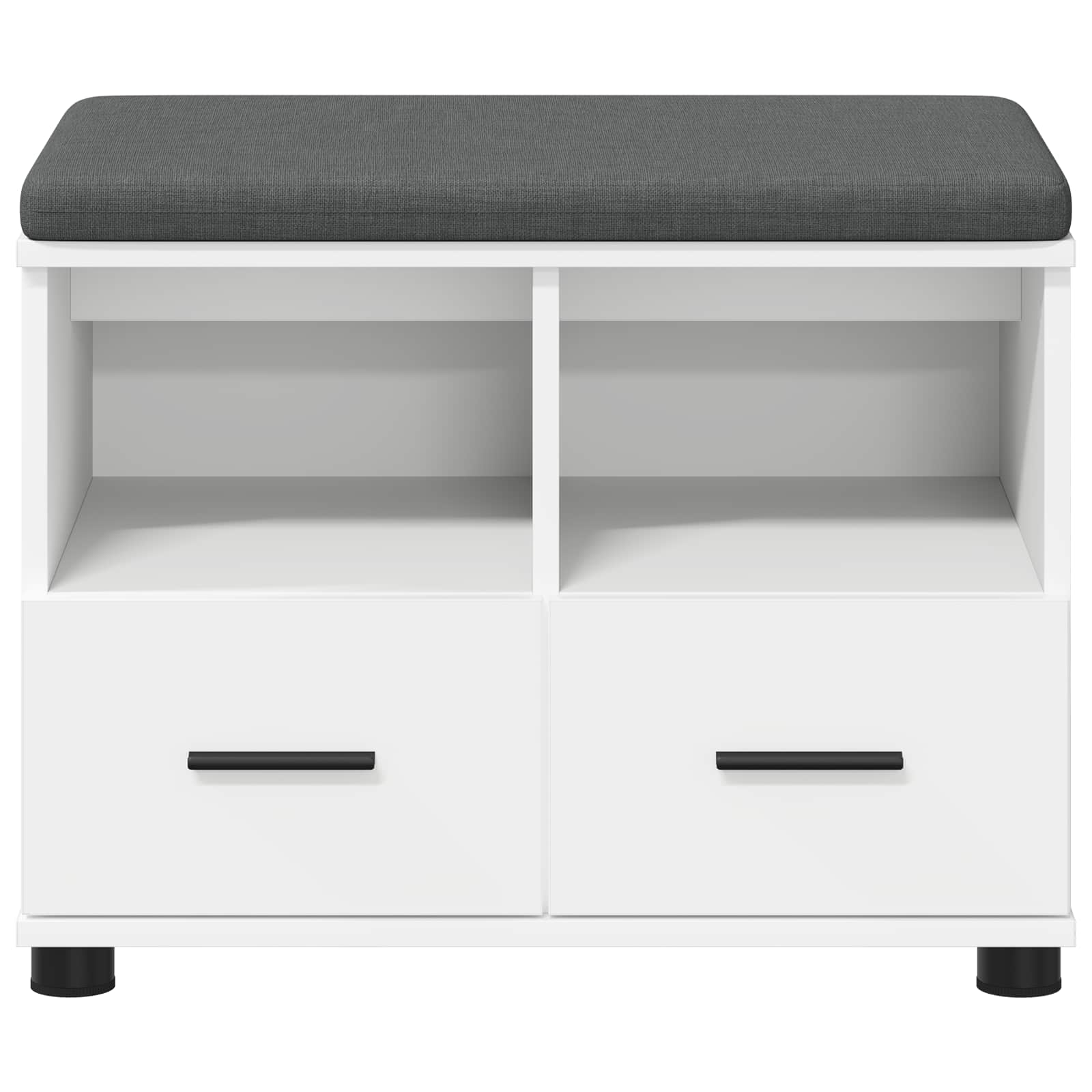 Panca per ingresso con cuscino Bianco 60 x 38 x 46 cm