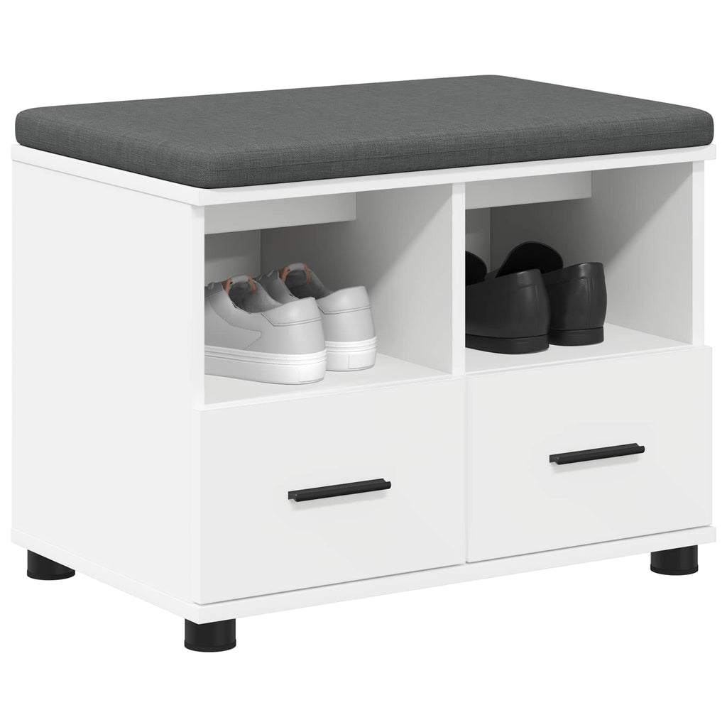Panca per ingresso con cuscino Bianco 60 x 38 x 46 cm