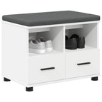 Panca per ingresso con cuscino Bianco 60 x 38 x 46 cm