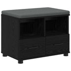 Panca per ingresso con cuscino Rovere Nero 60 x 38 x 46 cm