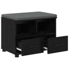 Panca per ingresso con cuscino Rovere Nero 60 x 38 x 46 cm