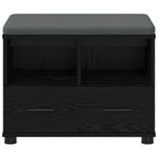 Panca per ingresso con cuscino Rovere Nero 60 x 38 x 46 cm