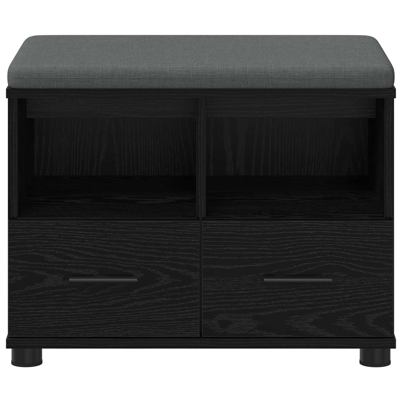 Panca per ingresso con cuscino Rovere Nero 60 x 38 x 46 cm