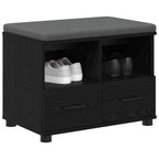 Panca per ingresso con cuscino Rovere Nero 60 x 38 x 46 cm