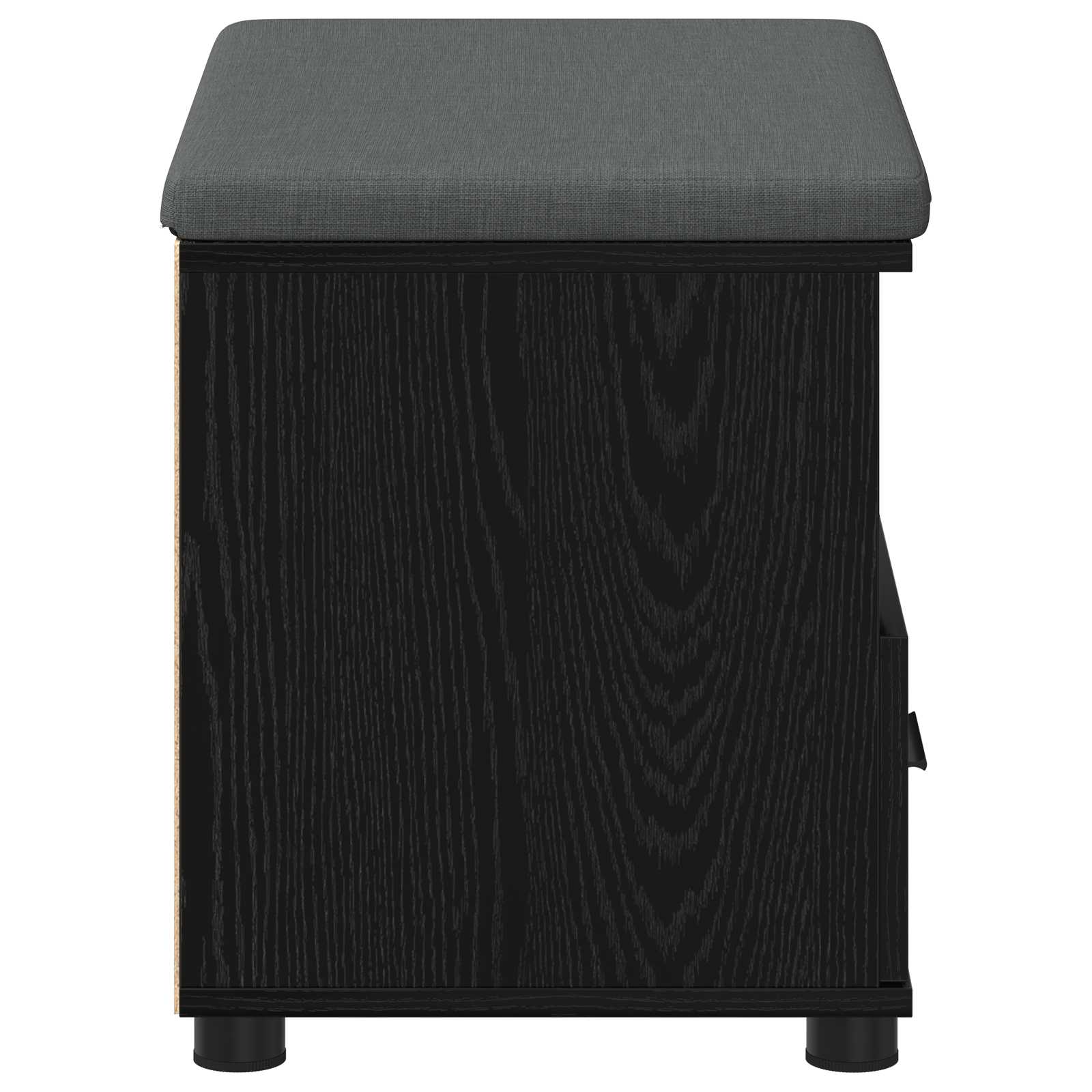 Panca per ingresso con cuscino Rovere Nero 60 x 38 x 46 cm